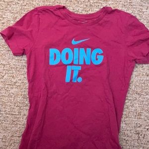 Dark pink nike shirt